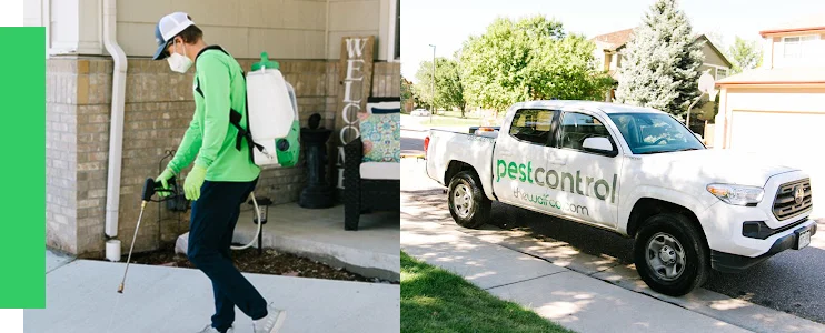 WolfCo Pest Control technician and truck