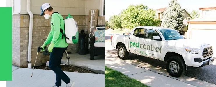 WolfCo Pest Control technician and truck